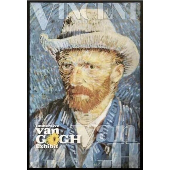 24"x36" Immersive VINCENT VAN GOGH Exhibit Self Portrait Art POSTER Blue NIP NEW - Picture 2 of 3